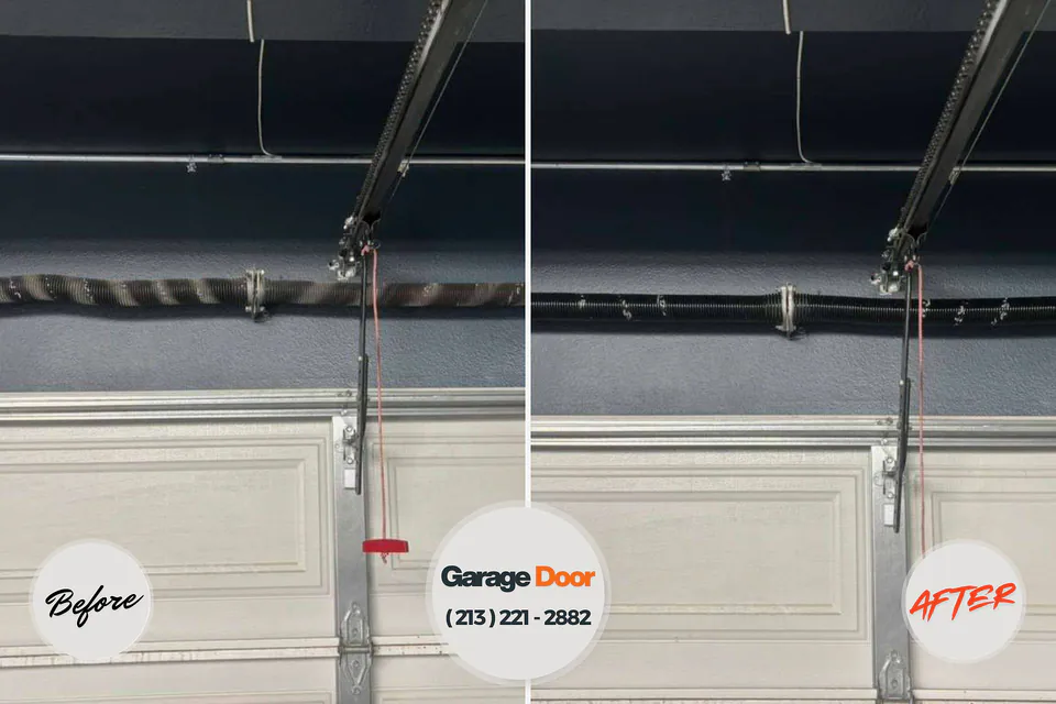Before and after: garage door repair Whitesboro, NY